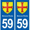 59 Mons-en-Pévèle blason autocollant plaque stickers ville