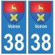 38 isere blason autocollant plaque