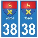 38 isere blason autocollant plaque