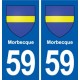 59 Morbecque blason autocollant plaque stickers ville