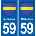 59 Morbecque blason autocollant plaque stickers ville
