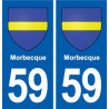 59 Morbecque blason autocollant plaque stickers ville