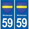 59 Morbecque blason autocollant plaque stickers ville