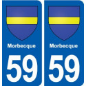59 Morbecque blason autocollant plaque stickers ville