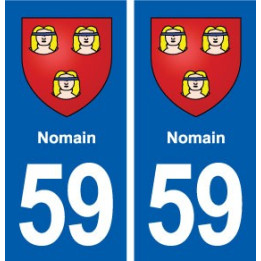59 Nomain blason autocollant plaque stickers ville
