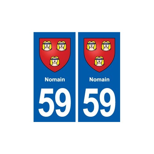 59 Nomain blason autocollant plaque stickers ville