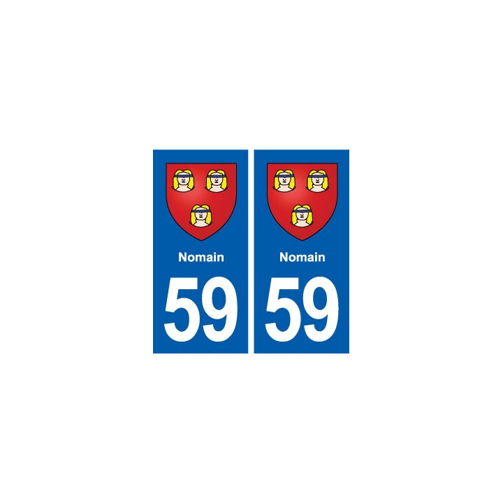 59 Nomain blason autocollant plaque stickers ville