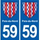 59 Poix-du-Nord blason autocollant plaque stickers ville