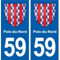 59 Poix-du-Nord blason autocollant plaque stickers ville