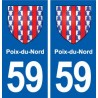 59 Poix-du-Nord blason autocollant plaque stickers ville