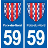 59 Poix-du-Nord blason autocollant plaque stickers ville