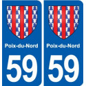 59 Poix-du-Nord blason autocollant plaque stickers ville