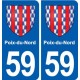 59 Poix-du-Nord blason autocollant plaque stickers ville