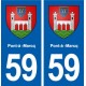 59 Pont-à -Marcq blason autocollant plaque stickers ville