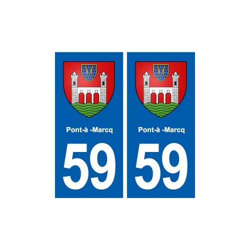 59 Pont-à -Marcq blason autocollant plaque stickers ville