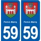 59 Pont-à -Marcq blason autocollant plaque stickers ville