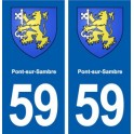 59 Pont-sur-Sambre blason autocollant plaque stickers ville