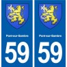 59 Pont-sur-Sambre blason autocollant plaque stickers ville