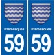 59 Prémesques blason autocollant plaque stickers ville