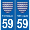 59 Prémesques blason autocollant plaque stickers ville
