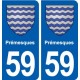 59 Prémesques blason autocollant plaque stickers ville