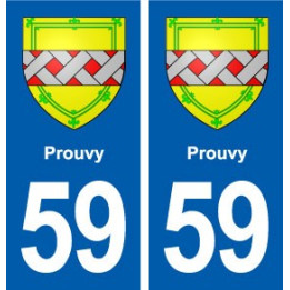 59 Prouvy blason autocollant plaque stickers ville