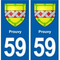 59 Prouvy blason autocollant plaque stickers ville