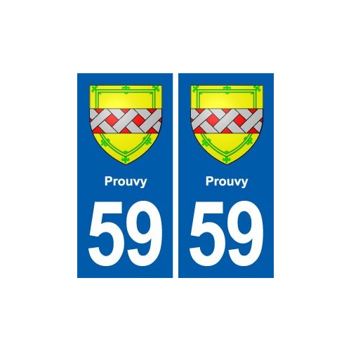59 Prouvy blason autocollant plaque stickers ville