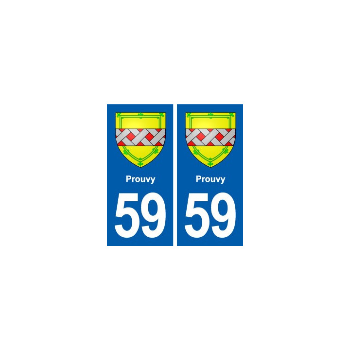 59 Prouvy blason autocollant plaque stickers ville