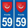 59 Proville blason autocollant plaque stickers ville