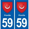 59 Proville blason autocollant plaque stickers ville