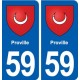 59 Proville blason autocollant plaque stickers ville