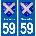 59 Quarouble blason autocollant plaque stickers ville