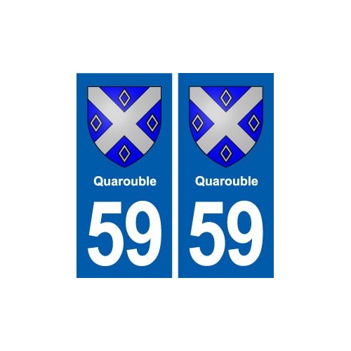 59 Quarouble blason autocollant plaque stickers ville
