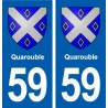 59 Quarouble blason autocollant plaque stickers ville