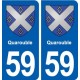 59 Quarouble blason autocollant plaque stickers ville