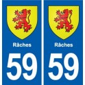 59 Râches blason autocollant plaque stickers ville