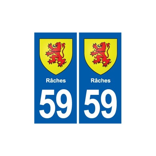59 Râches blason autocollant plaque stickers ville