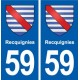 59 Recquignies blason autocollant plaque stickers ville