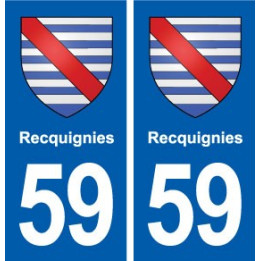 59 Recquignies blason autocollant plaque stickers ville