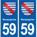 59 Recquignies wappen aufkleber typenschild aufkleber stadt
