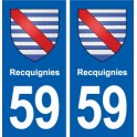 59 Recquignies blason autocollant plaque stickers ville