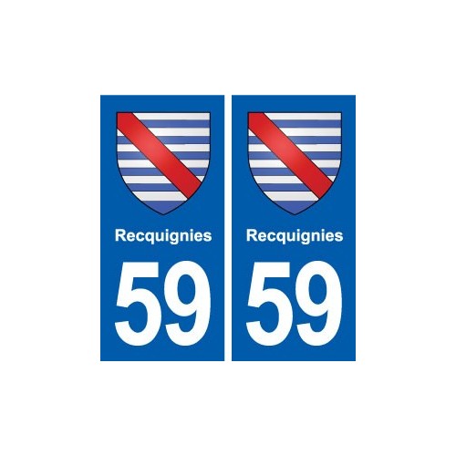 59 Recquignies blason autocollant plaque stickers ville