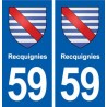 59 Recquignies blason autocollant plaque stickers ville