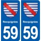 59 Recquignies blason autocollant plaque stickers ville