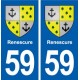 59 Renescure blason autocollant plaque stickers ville