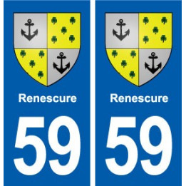 59 Renescure blason autocollant plaque stickers ville