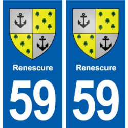59 Renescure blason autocollant plaque stickers ville
