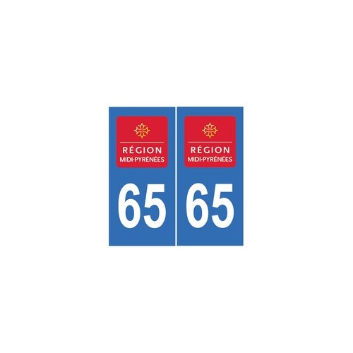 65 Hautes-Pyrénées autocollant plaque