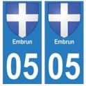 05 Embrun ville autocollant plaque